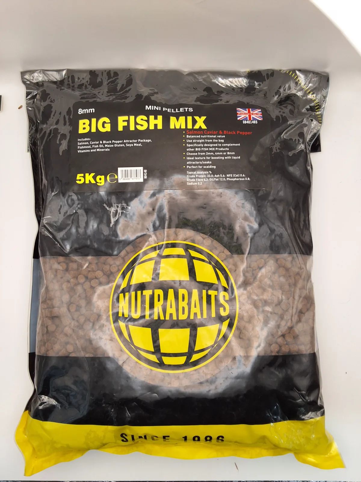 NUTRABAITS Pellets Salmon Caviar & Black Pepper 8mm 5kg