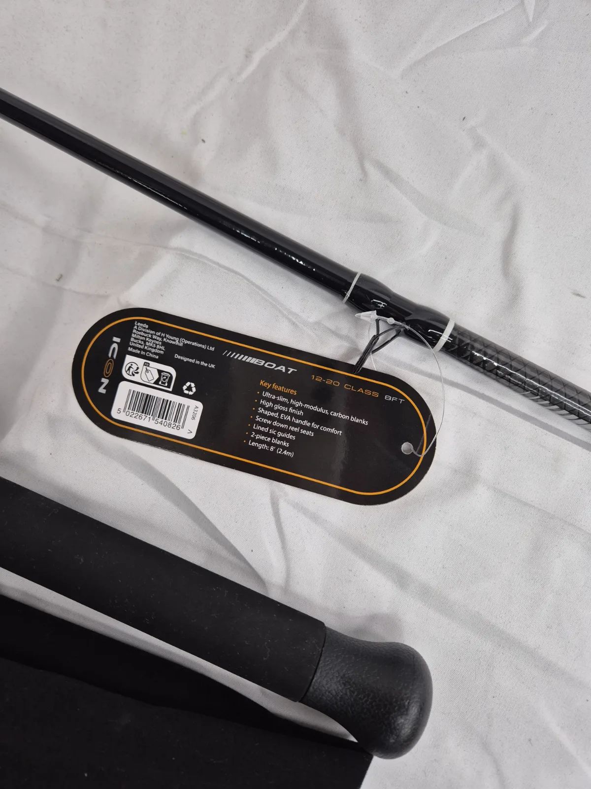 Leeda icon 12-20 class boat rod 8' new with sleeve, view 2