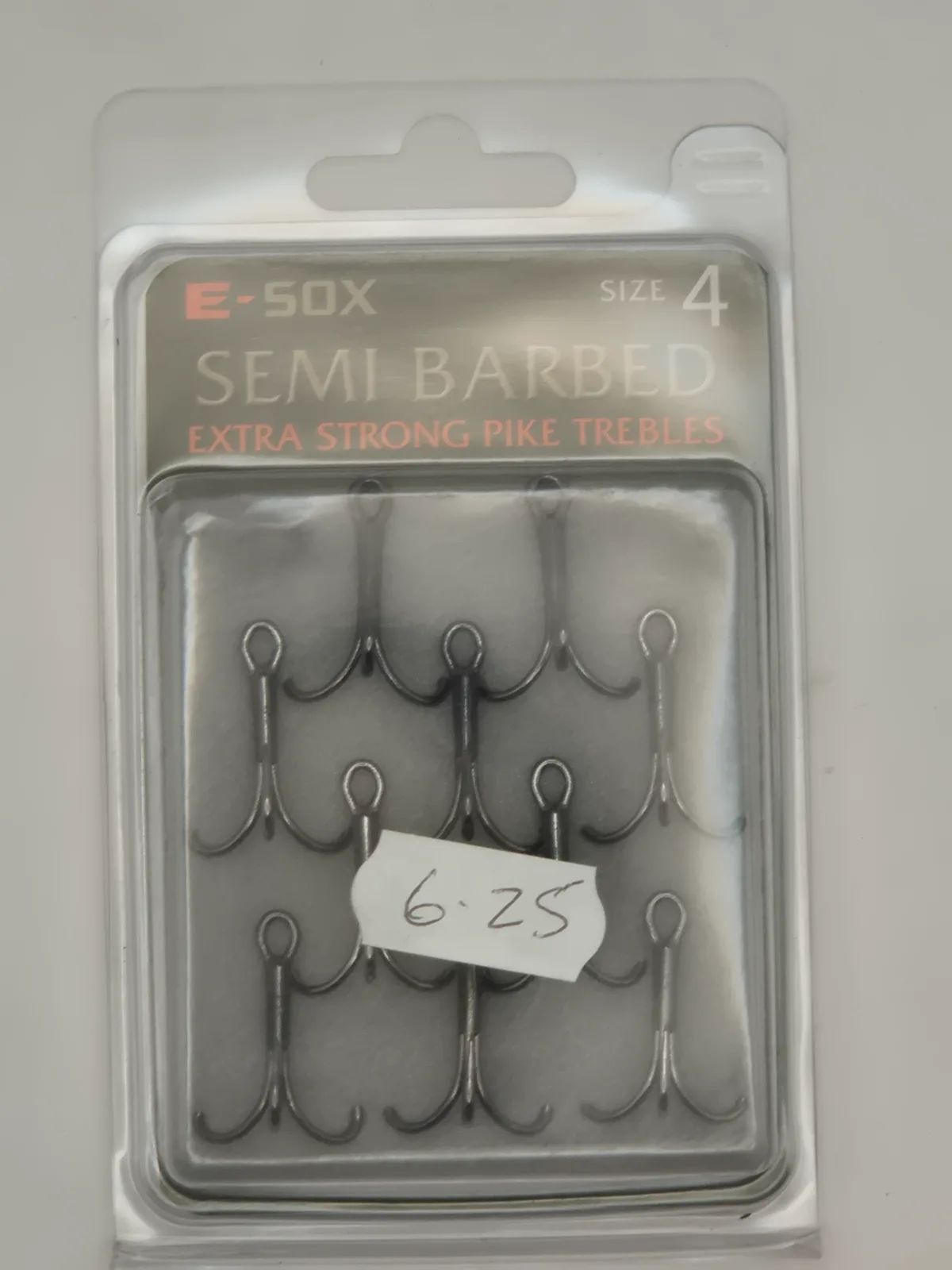 E-sox Hooks Treble semi barbbed extra long, view 3