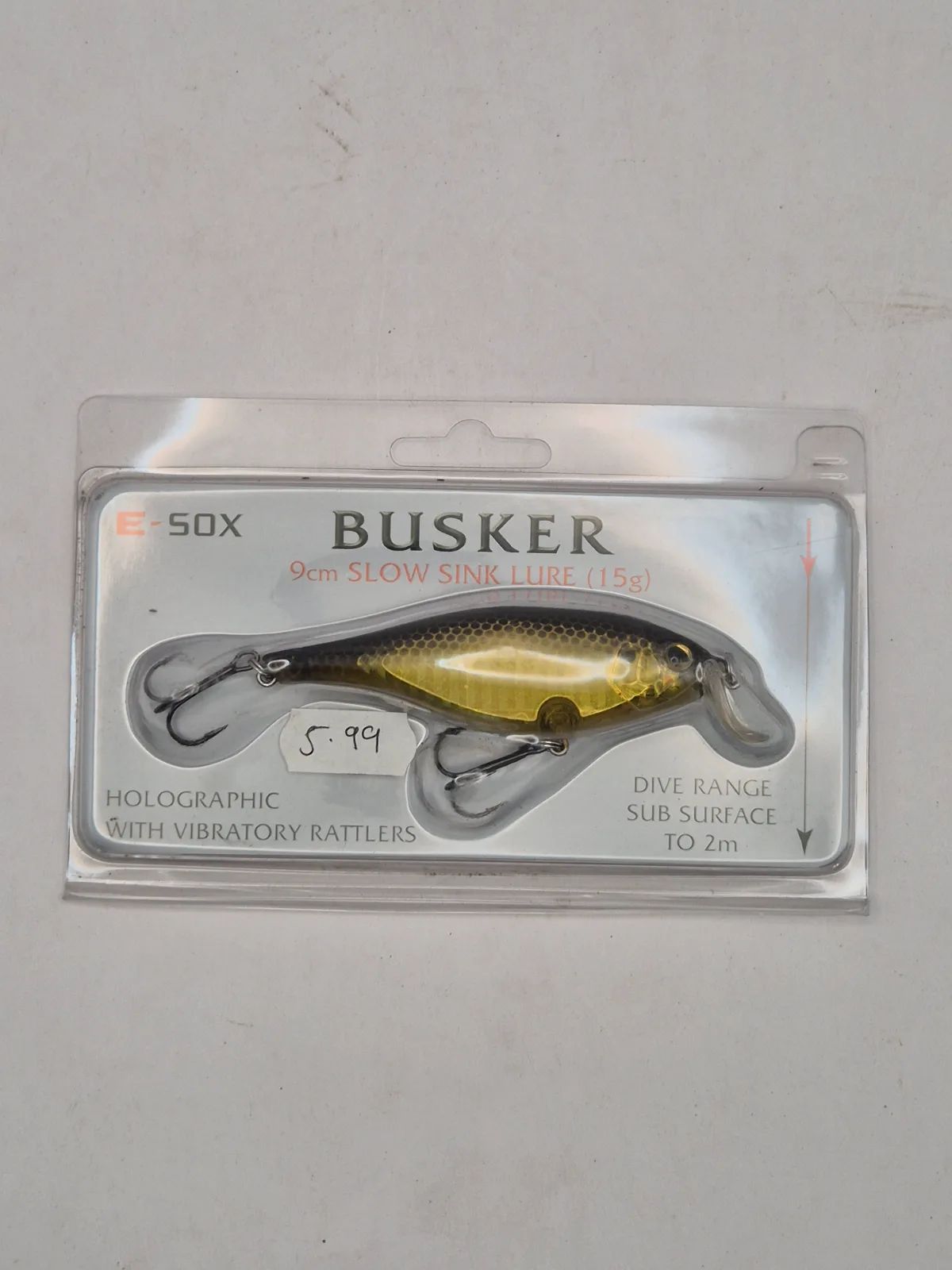 E-sox busker slow sinking lure with rattler 15g 9cm Fishing Lure