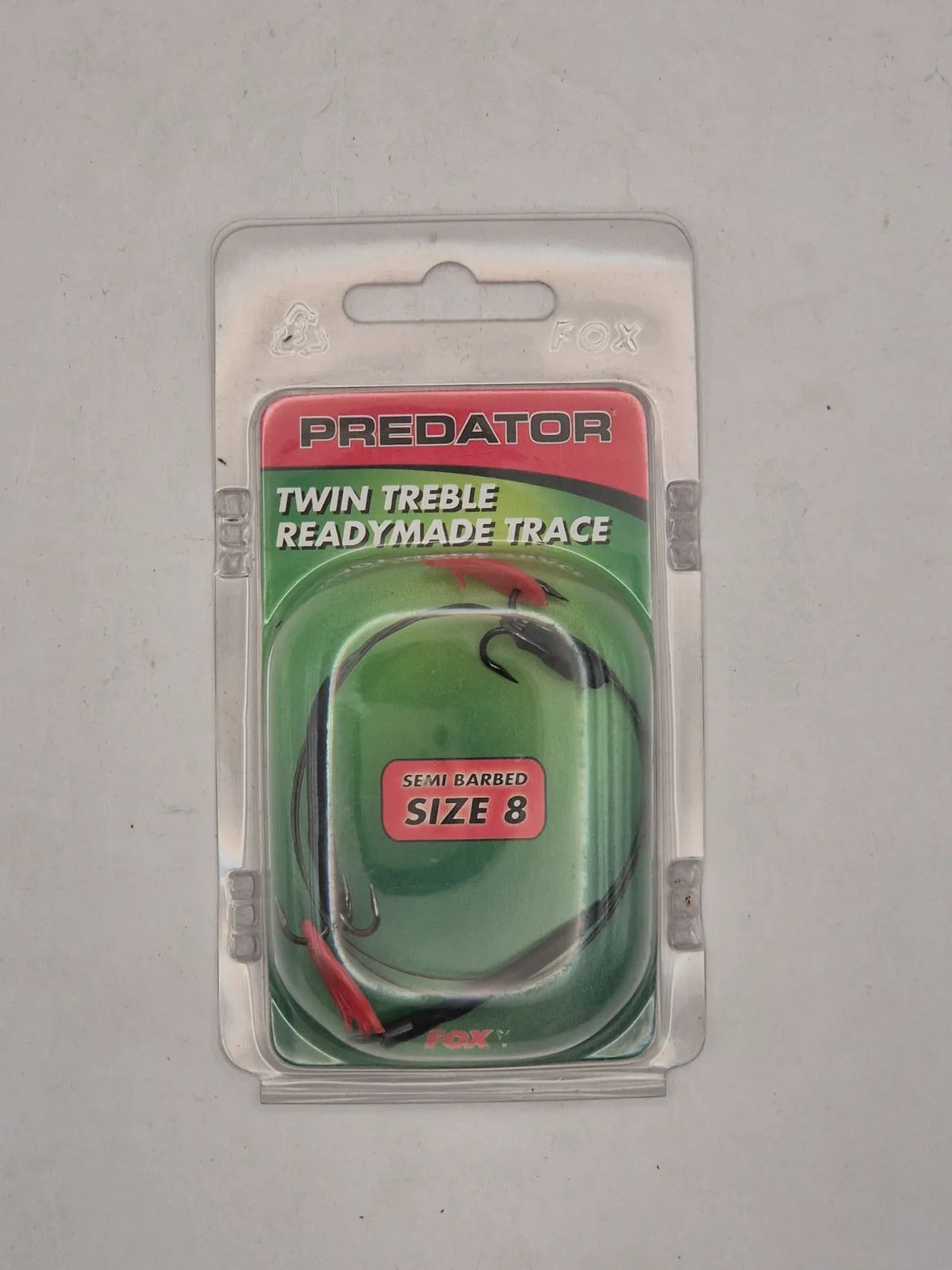 Fox twin treble readymade trace semi barbbed size 8