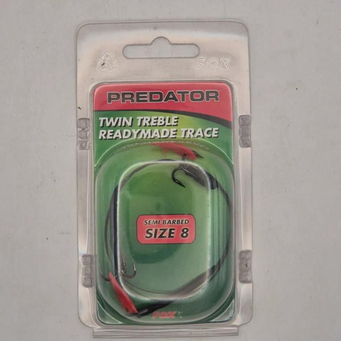 Fox twin treble readymade trace semi barbbed size 8