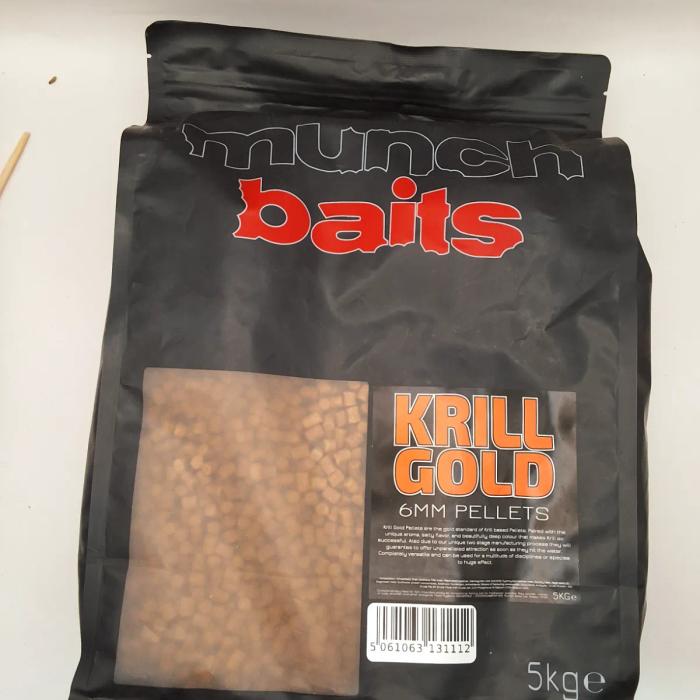 Munch Baits krill gold Pellets 6mm + 14mm boilies 5kg