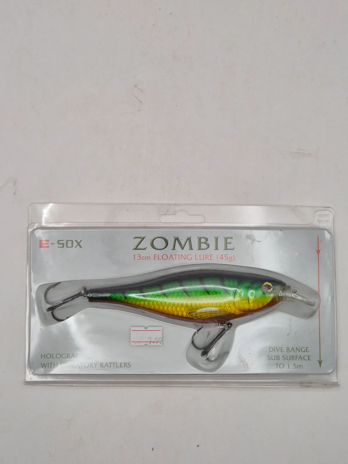 E-sox zombie floating Lure with rattlers, view 3