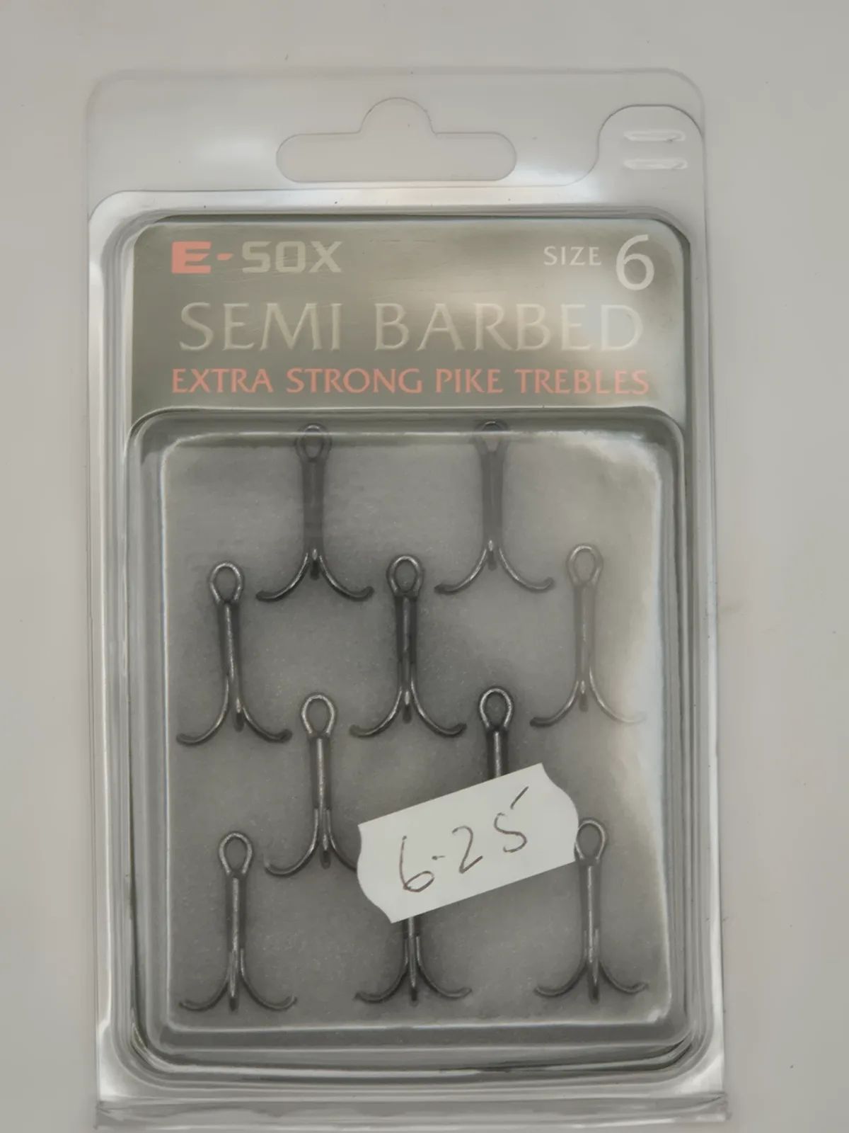 E-sox Hooks Treble semi barbbed extra long
