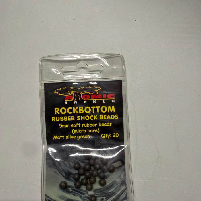 Atomic Tackle 5mm soft rubber Matt olive Green shock beads